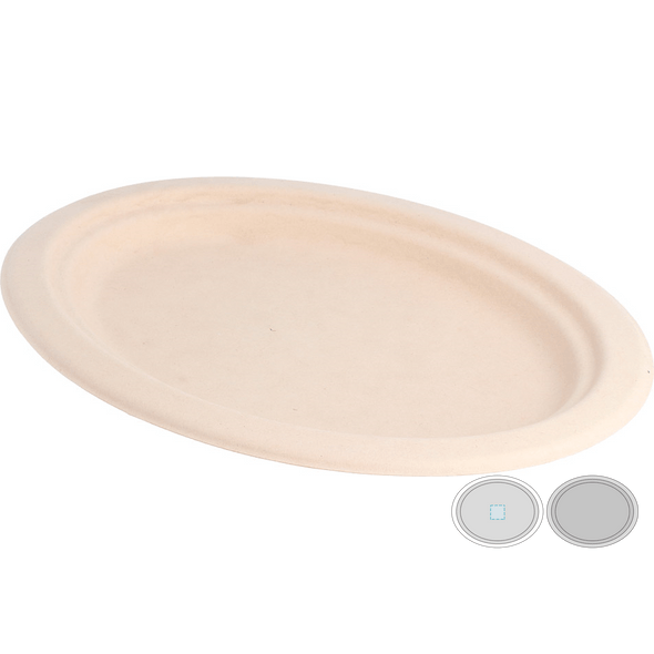 Oval Plates "Bionic" Bagasse
